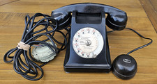 VINTAGE P.T.T MOBILE (FRENCH) BLACK BAKELITE ROTARY TELEPHONE 1960'S - UNTESTED