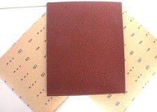 Aluminium 60 Grit pk6 11x9” Medium/Coarse Red Oxide sandpaper heavy paper sheets