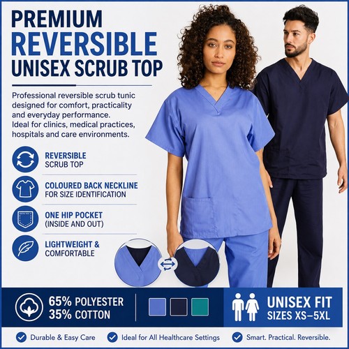 Reversible scrub tunic - tunic, top