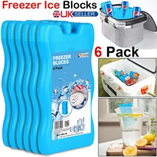 6 x Freezer Blocks For Cool Cooler Bag Ice Packs For Lunch Box Picnic Reusable