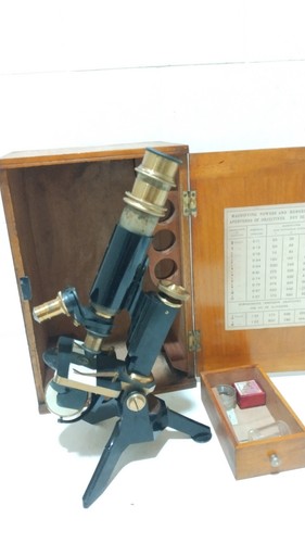 Antique brass microscope j - antique,