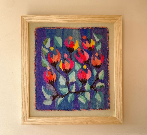 Vintage tapestry folk flowers - vintage,