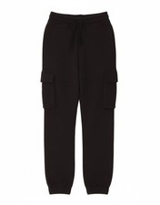 ZARA Mens Cargo Tracksuit Trousers Joggers Small  Black Cotton BE15