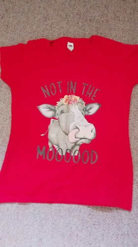 Womens red funny cow print - womens,