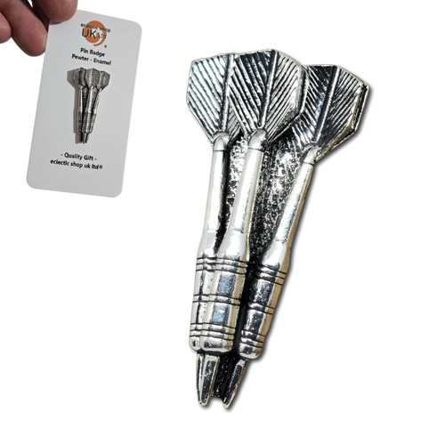 Darts pin badge pewter three - pin,