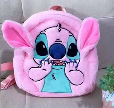 Stitch Pink Plush Backpack Bag