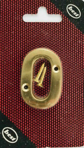Solid brass house numbers - house, 2"