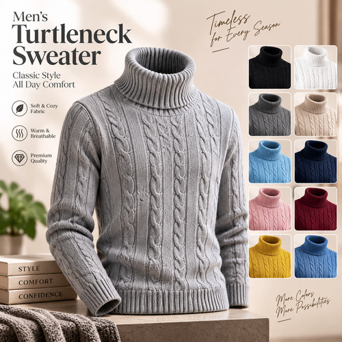 Men knitted turtleneck - men's,