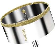 Meccion 90mm Diamond Hole Saw with Pilot Bit for Tile, Glass, Ceramic, Marble