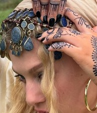 Afghan Lapis kuchi Necklace Tribal Jewelry vintage headpiece