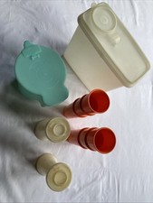Retro Tupperware - Large Storage Container, Salt & Pepper Set, Jug, 6 Tumblers