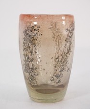 Hand Blown Glass Vase Bubbled