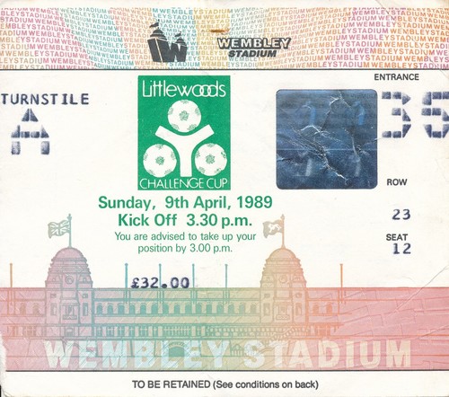 Ticket league cup - ticket:, 1989