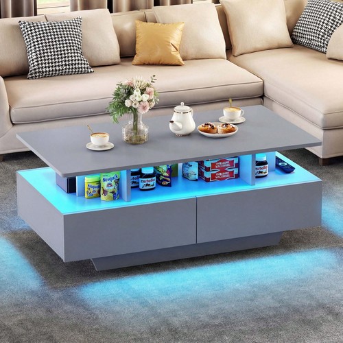 Grey led coffee table - led, with