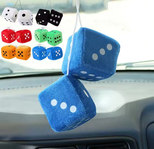 Soft fluffy furry dice - soft,
