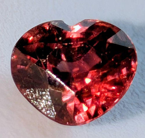 Red zircon burma heart - red,