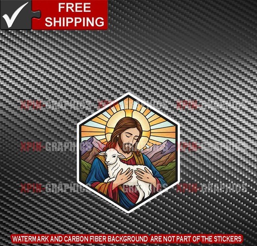 Jesus faux stained glass lamb - stained,