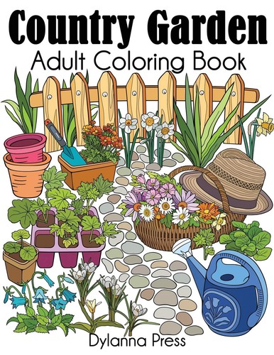 Country garden adult coloring - country,