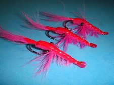 FLY FISHING FLIES - Pink SQUAMISH POACHER Steelhead Prawns, size 1/0 (3 pcs)