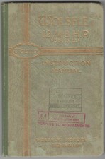 Wolseley 12/48 Series III 1938 Original Hardback UK Factory Owner's Handbook