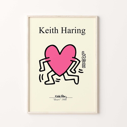 Pink heart gallery wall art - pink,