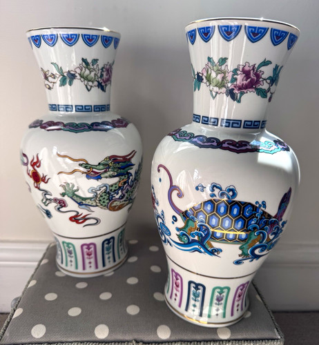 Franklin mint porcelain vases - franklin,