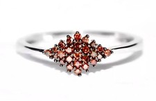 9ct White Gold Natural Cognac