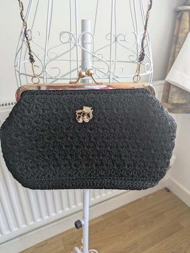 Women black broderie - broderie, handbag