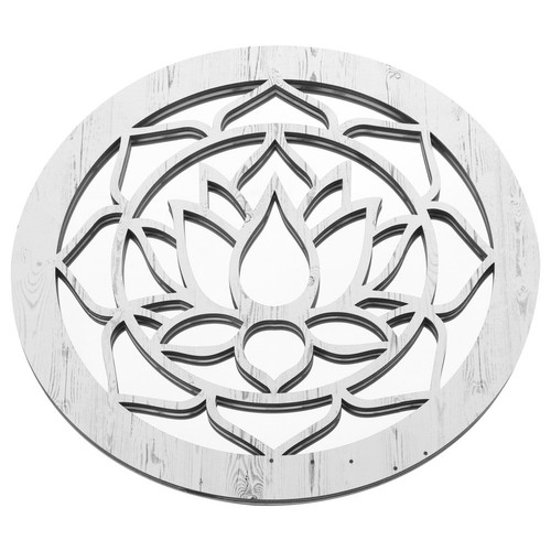 White wooden wall mirror - wall,