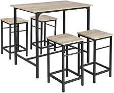 Garden Industrial Bar Set High Table 4 Stools Pub Dining Outdoor Furniture Set