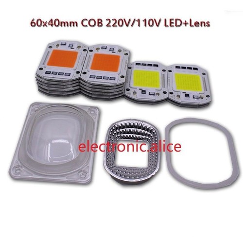 Led cob grow white - white, chip+lens