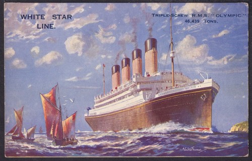 Rms olympic postcard white - olympic,