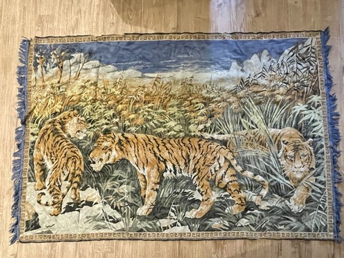 Large vintage tiger - large, rug