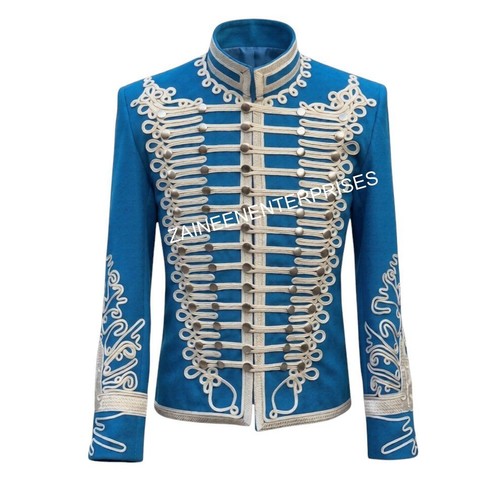Men blue napoleonic hussar - men's,