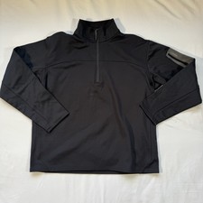 Cabelas Mens Large Reg Fit Pullover Long Sleeve Shirt 1/4 Zip High Neck Black