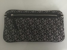 DKNY Black Monogram Purse Pouch  / make up bag / wallet with zipped pocket