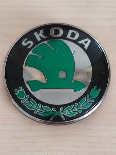 Skoda car badge - badge, green