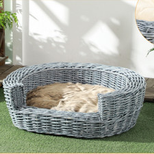 Pawhut Wicker Rattan Dog Cat