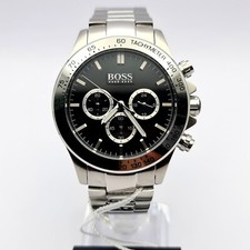 NEW BOSS 1512965 IKON MENS STAINLESS STEEL BLACK DIAL MENS WATCH
