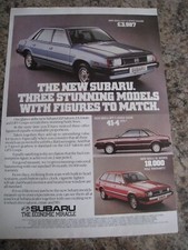 SUBARU THREE STUNNING MODELS SUBARU GLF SALOON CARS 1980 ADVERT A4 SIZE FILE 24
