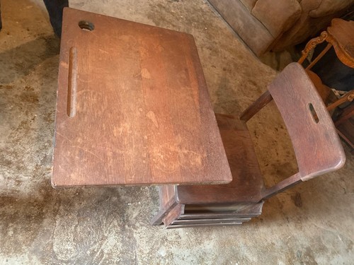 Antique childs oak - childs, school