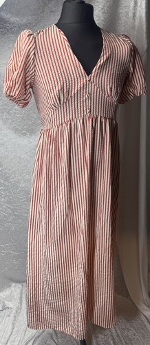 Red white check stripe - red,