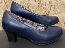 Ladies Hotter Angelica Leather Court Shoes. Uk4.5 Eu37.5. Blue. PRISTINE