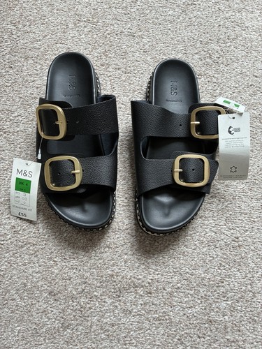 Double strap black leather - double,
