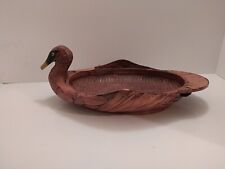 LOVELY  DUCK BASKET / BOWL , SPLIT CANE & BAMBOO SOME WEAR  & TEAR SEE PHOTOS