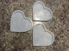 3 x Silicone Heart  Resin Epoxy Mold Memorial Condolence Casting Mould Decor