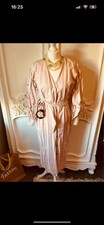 Topshop Gorgeous Size 10 Pink Linen Dress Embroidered Flowers  Belted Boho ❤️