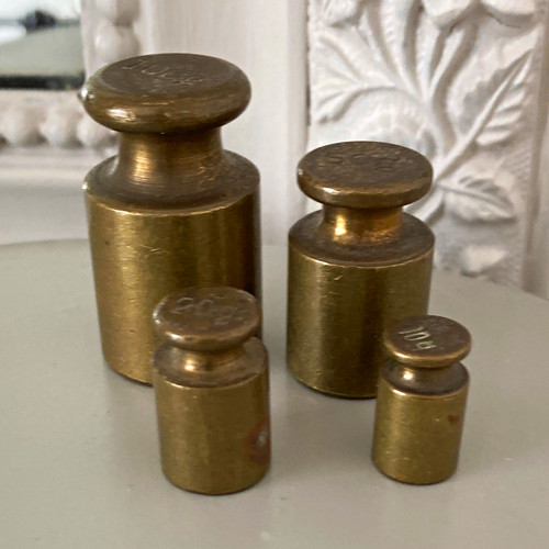 Antique set brass scale - , of