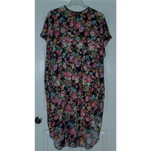 Vintage 70s black floral - black,
