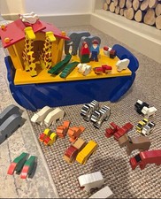 Early Years Large Wooden Noah's Ark Play Set With Animals And Figured VGC